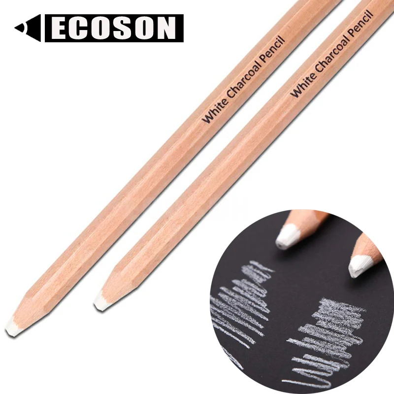 FREE SAMPLES Pre-sharpened Wooden General Charcoal Pencil  Set Custom Triangle Hexagon Round White Slate Charcoal Pencil