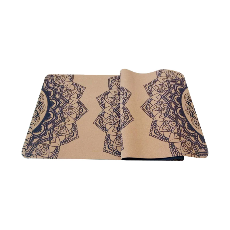 High Density Deluxe Non Slip Wholesale  Cork Yoga block Mat Exercise Pilates and Yoga Mat