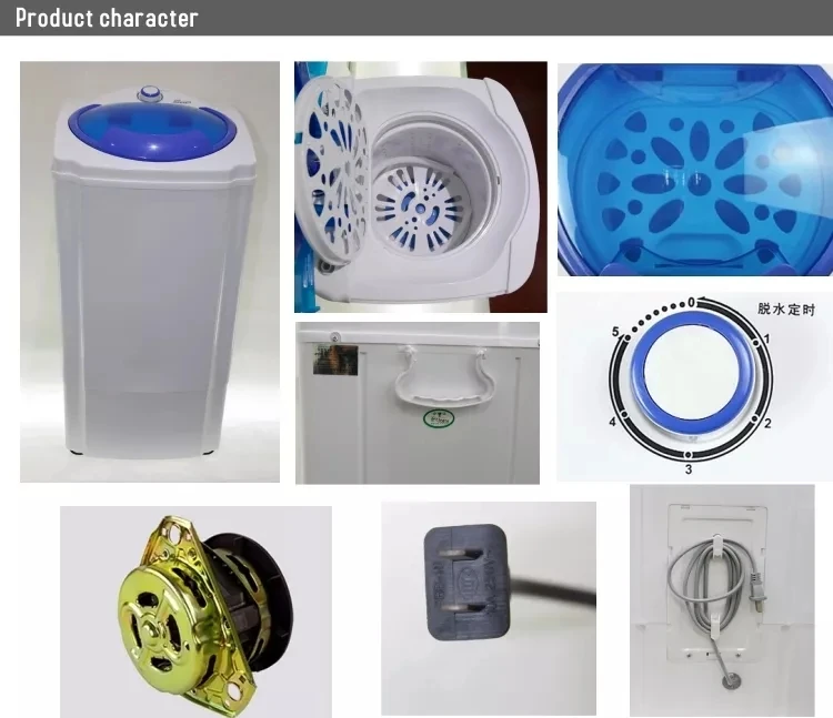 5KG Single Tub Spin Centrifuge Mini Dryer Machine For Clothes