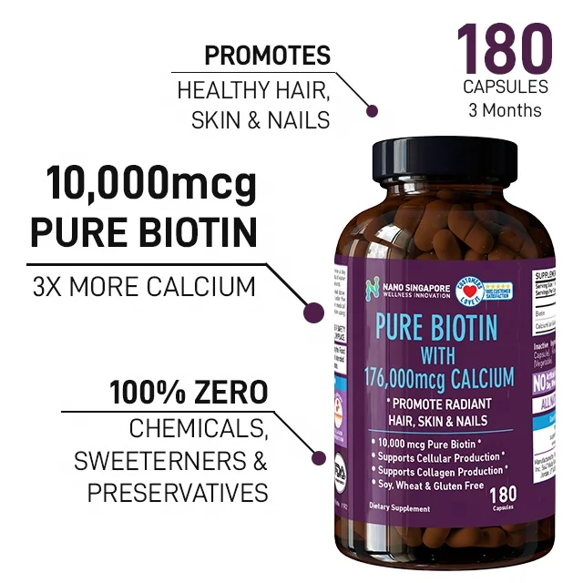 
GMP Certified Facilities All Natural Biotin Hair Vitamins Skin Lightening Pills Capsule 