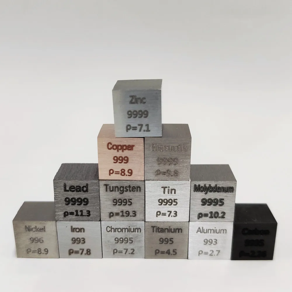SML Element Cube Set 10mm Metal Cubes for Daily Metals Periodic Table Collection Niobium Copper Lead Nickel Titanium Mg C
