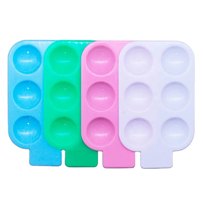 6 Holes Design Plastic Paint Drawing Tray For Gouache Watercolor Acrylic Oil Painting Palette