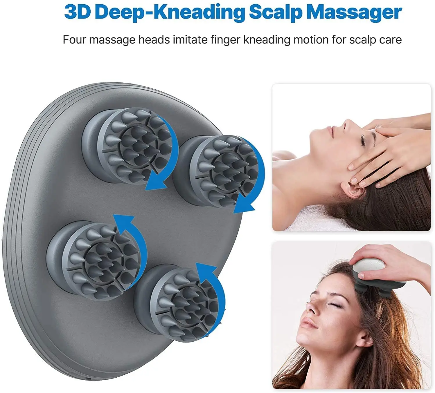 Rechargeable Waterproof Head Massager Rhead Scratcher Electric Scalp Head Massage Facial Massager 20ua MAX Reduce Head