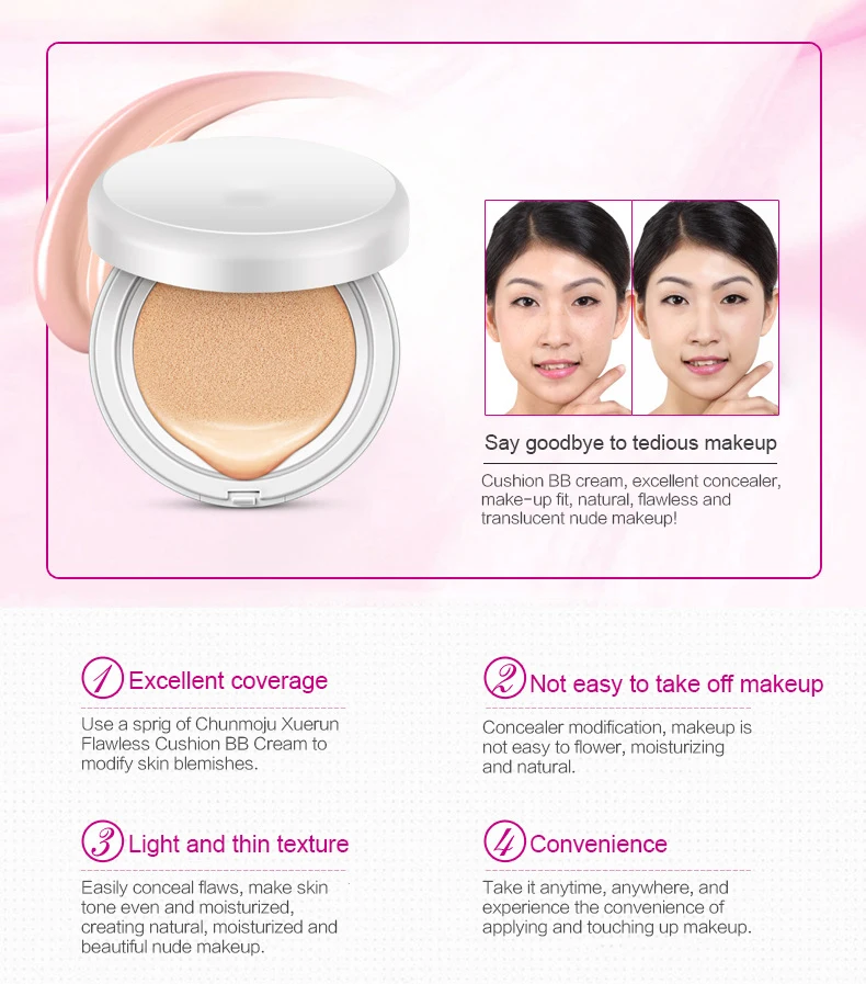 Private label makeup air cushion bb cream murad spf whitening cc cream korea cosmetics bb & cc creams