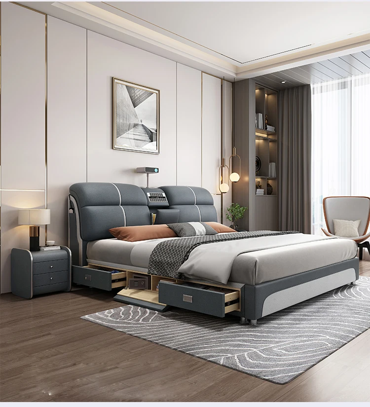 Can design new modern smart beds, storage beds leather beds, modern luxury double beds, massage bedroom beds