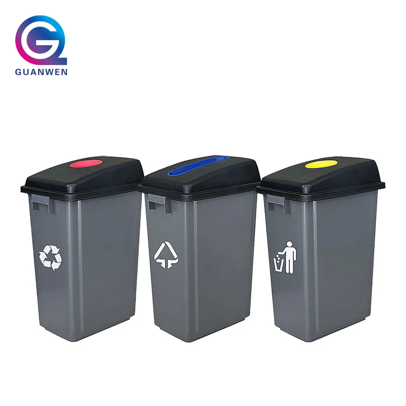 Outdoors Recycle Bins With Lids and Wheels Plastic Waste Bins 240 Liter Trash Recycling Bins