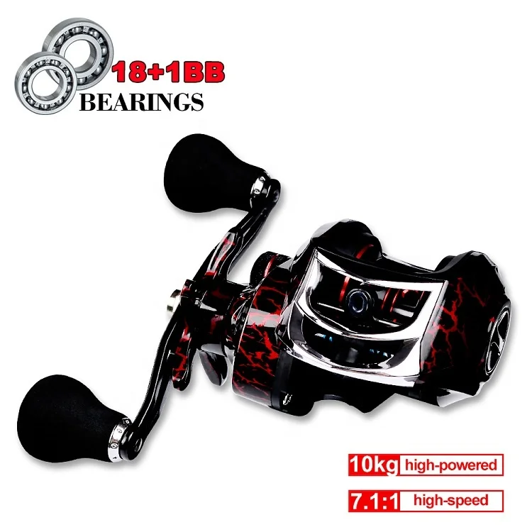 Hot Sell  High Speed  Baitcasting Fishing Reel 7.1 Gear Ratio 18+1BB 7Kg Brake Drag Metal reel