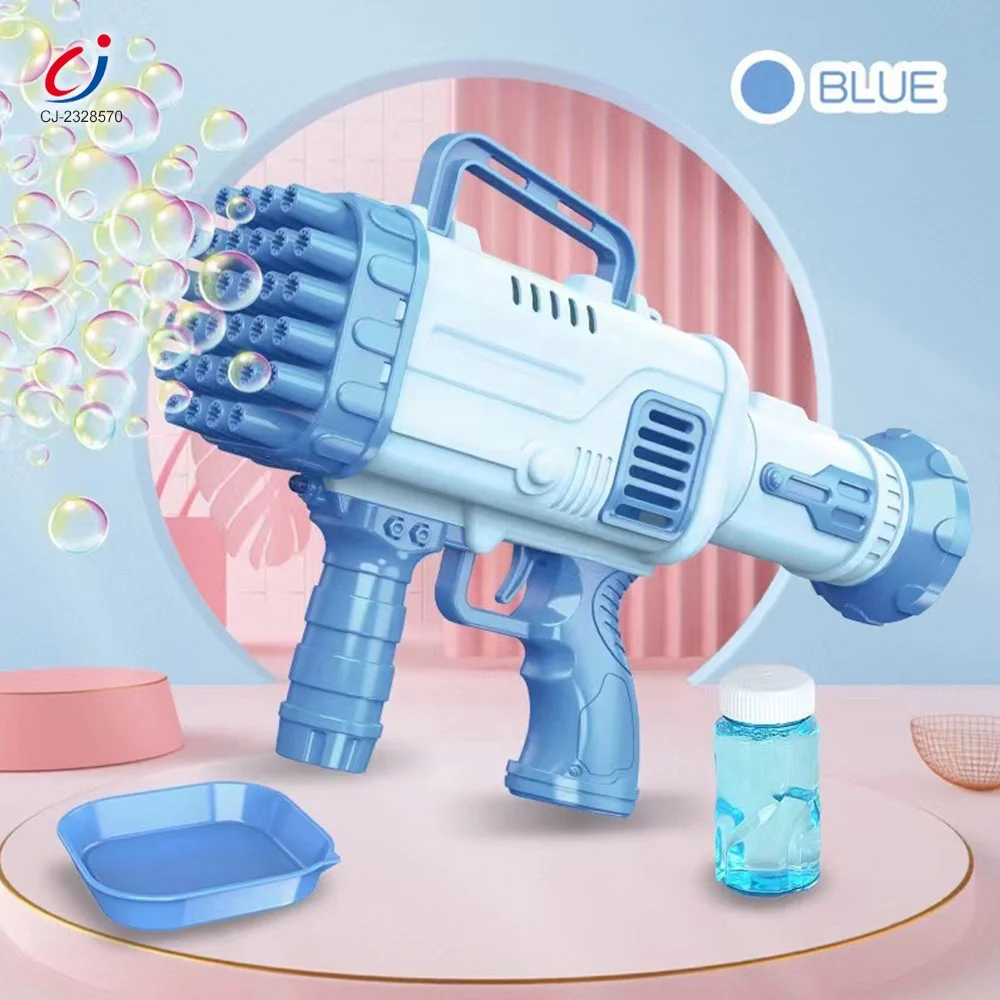 Wholesale children outdoor light rocket blowing bubbles electric bubble machine gun 32 hole bazooka bubble gun