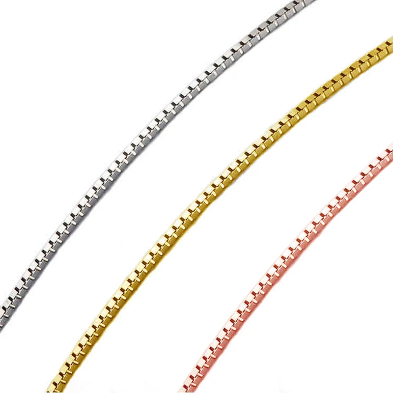 Jewelry Factory Wholesale Fashion Trendy Real Yellow Gold 9 18k Gold Necklace Jewelry Box Chain