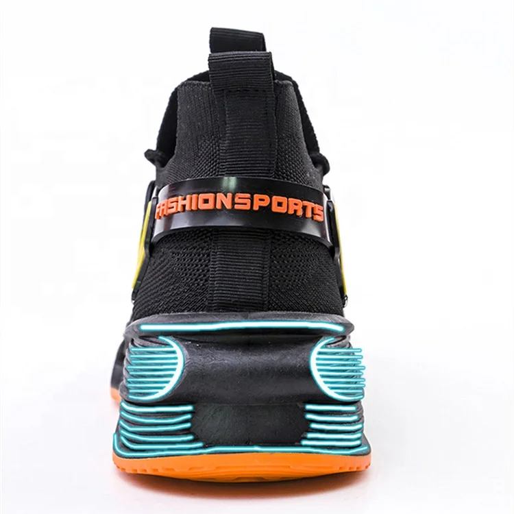 JH  China Shoe Manufacturers Running Fashion Sneakers Breathable Fly Knit Casual Walking Style Sports Shoes For Men