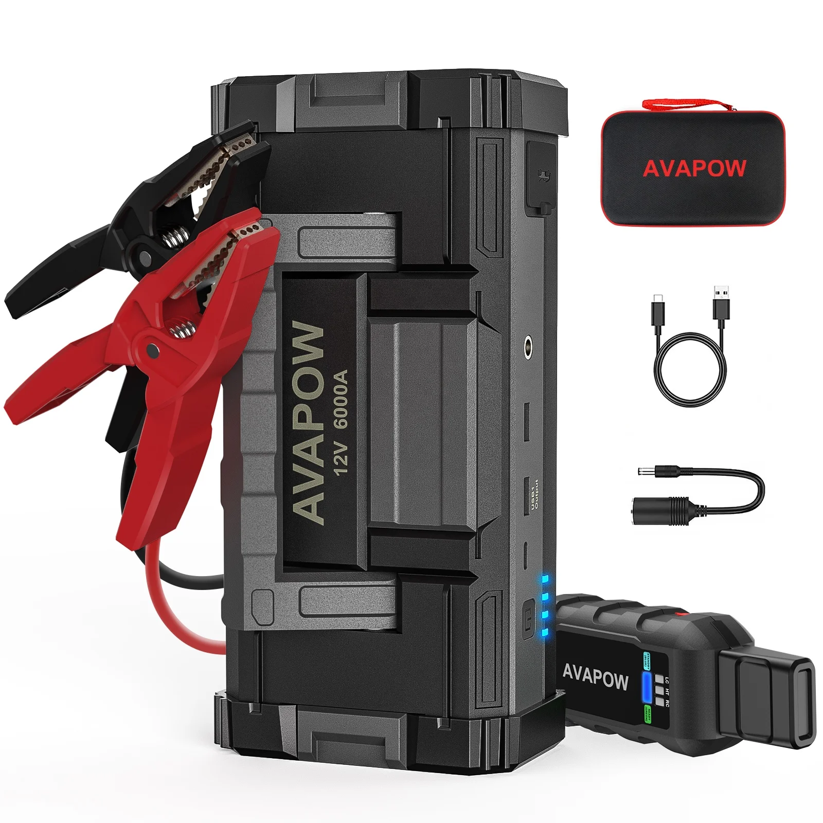 A68 6000A 24000mAh AVAPOW Powerful Battery Jump Starter Booster Packs