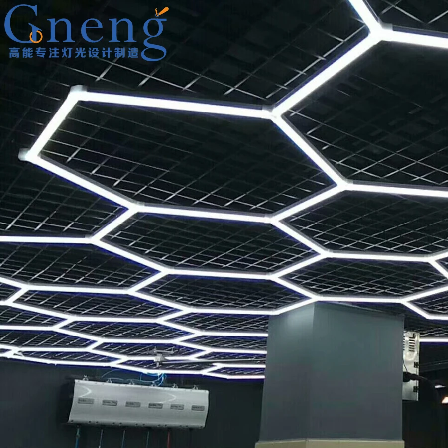 Customizable Shape DIY Hexagonal LED light Led Workshop Light Shop Lamp Led Barber Light