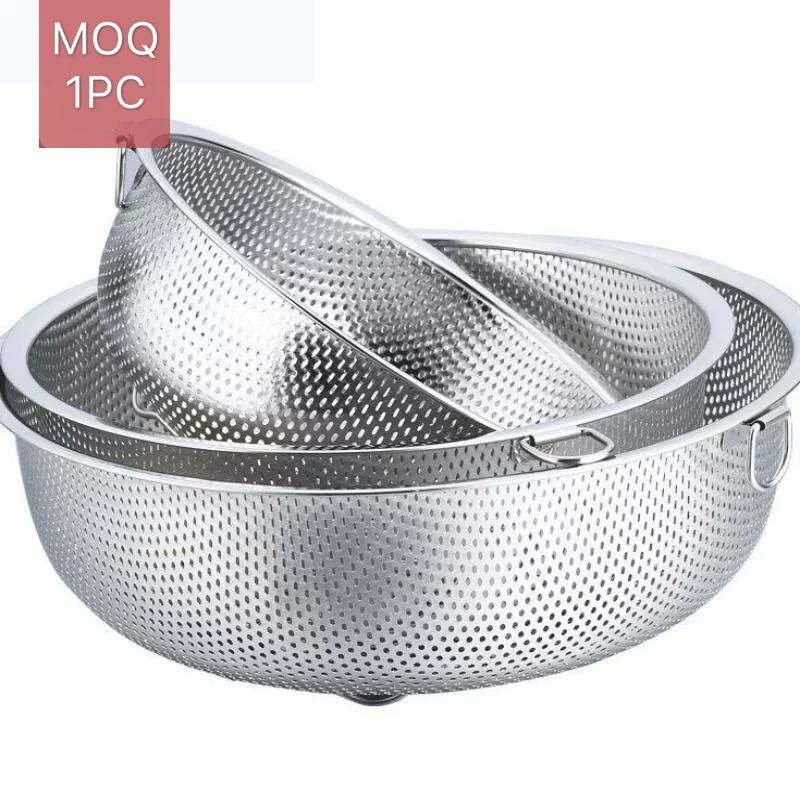 
Hot selling stainless steel kitchen strainer bucket strainer washing pot strainer bowl rice colander 