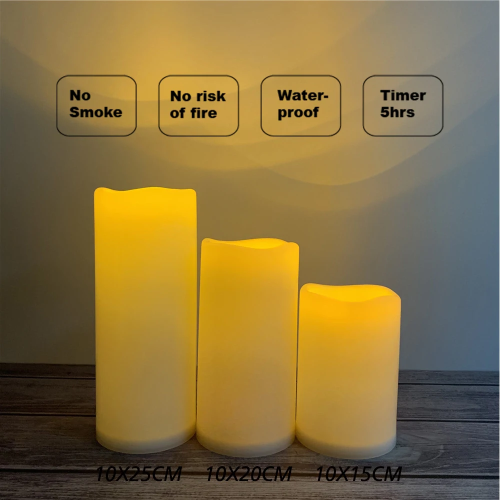 New product launch mobile wick led candle D10CM waterproof plastic LED candle