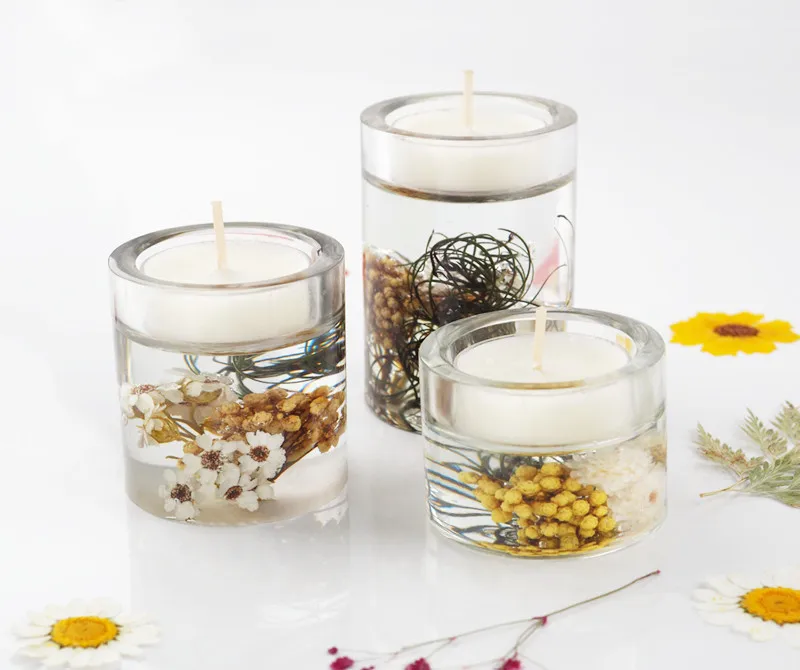 DIY Crystal Epoxy Resin Mold Candle Holder Large Medium And Small Aromatherapy Candle Tray Mirror Silicone Mold For Resin Art