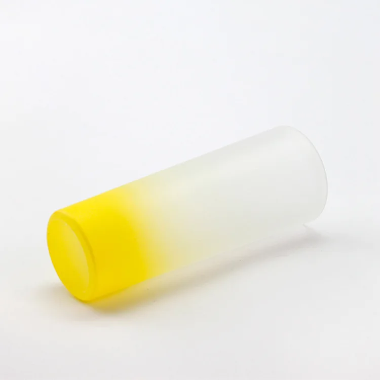 sublimation blanks customize 3oz gradient color bottom frosted transparent shot glasses