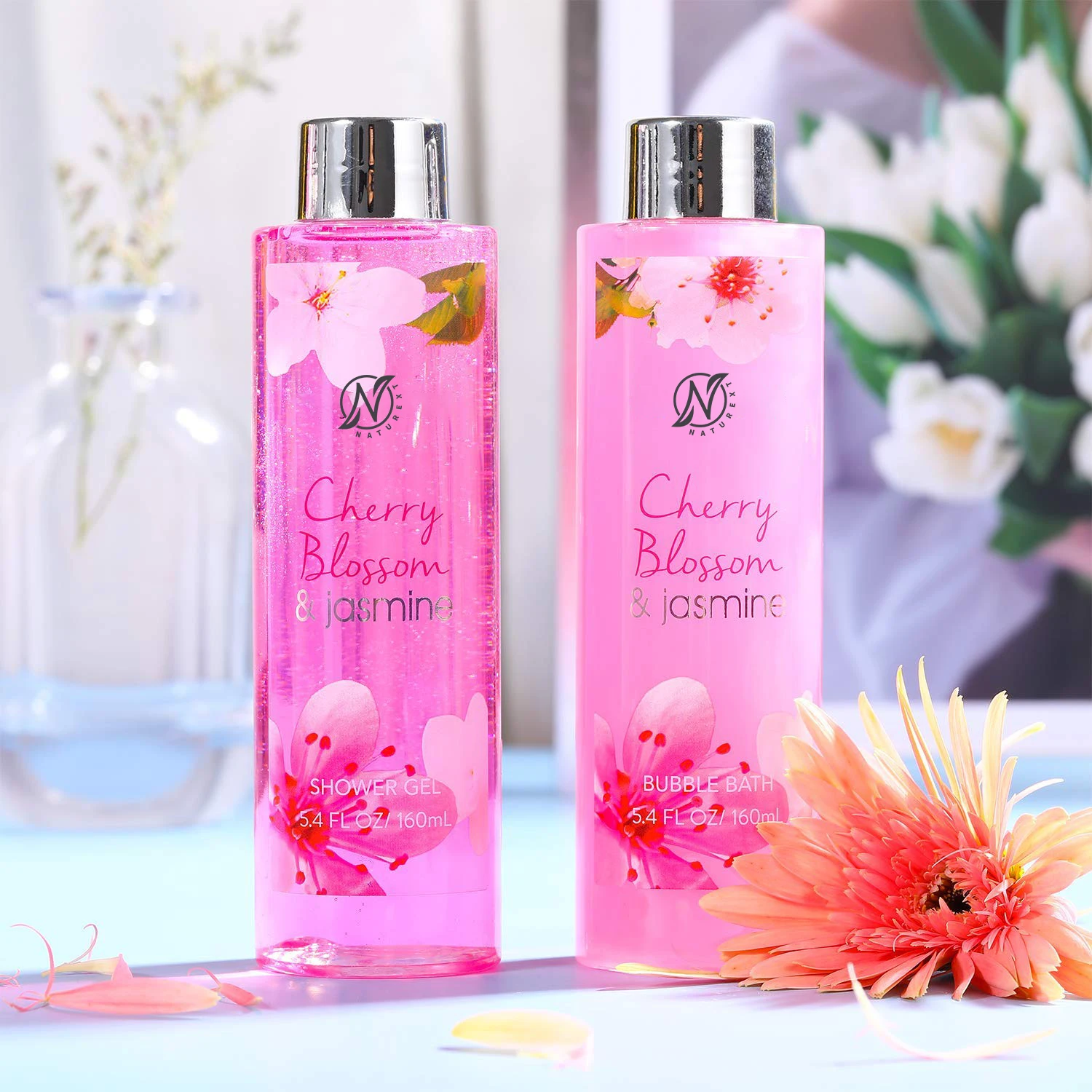 Увлажняющий гель для душа NATUREX с цветком вишни, жасмин, для тела, отбеливание кожи, набор лосьона для спа-ванны
