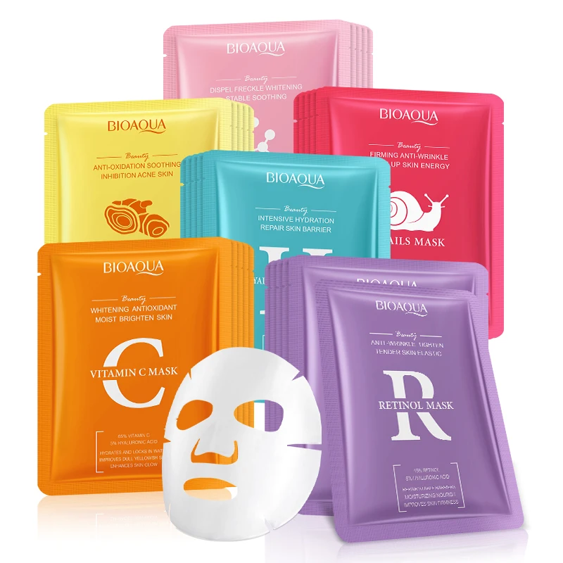 BIOAQUA Korean Skin Care Antioxidant Deep Moisturizing Hydrating Nourishing Brightening Vitamin C Beauty Facial Mask Sheet Mask