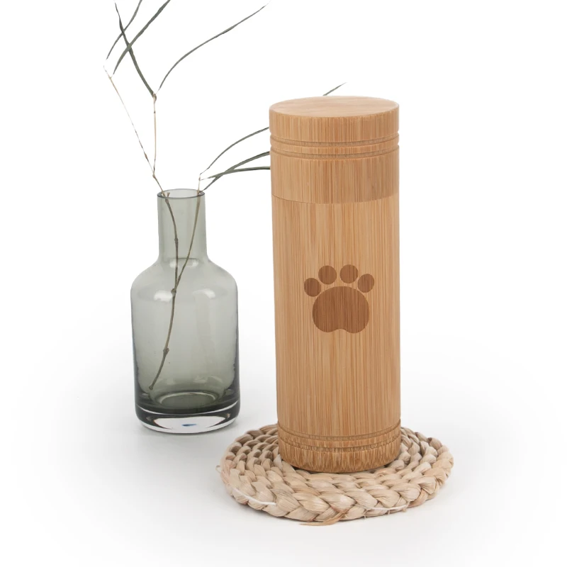 100% biodegradable urn bamboo pet urne for ashes pet Cremation Urns bamboo scattering tube ready to ship