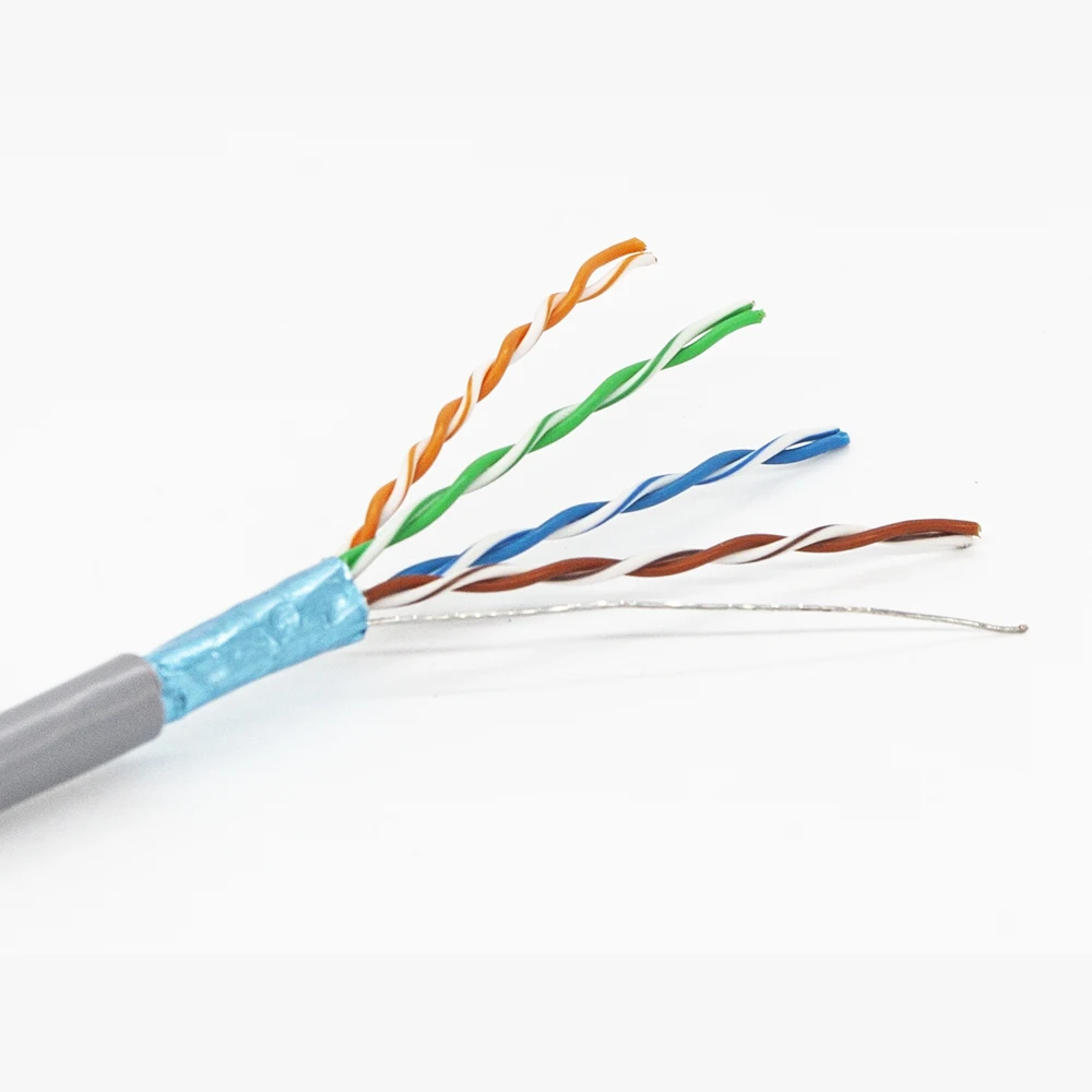 
Solid Wire Bare Copper Cu Network Patch Cable Cat 5e F/UTP Shielded 4 Pair Twist PVC/LSZH LAN Cable 