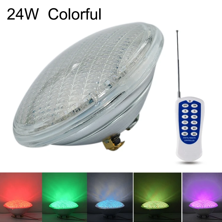 Горячая продажа 24W LED Утопленный плавательный бассейн свет подводный источник света (красочный + пульт дистанционного