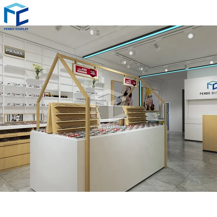 Fashion Optical Store Fixtures Decoration Custom Wooden Sunglasses Display Furniture Customized Eyewear Shop Interior Design