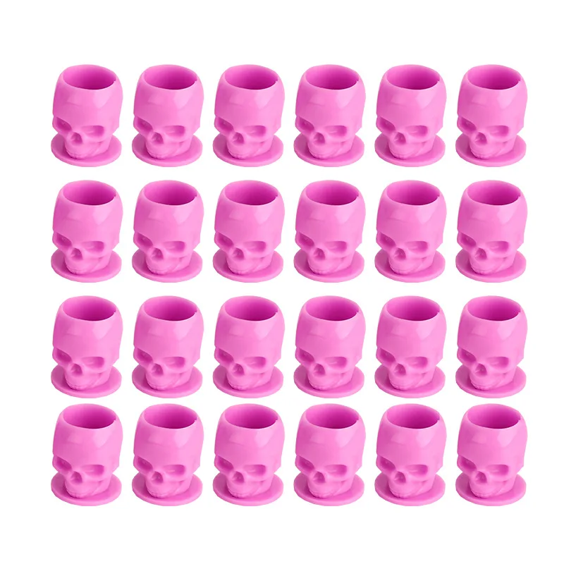 Latest Disposable Multi-colored Skull Tattoo Ink Cup for Semi-permanent Eyebrow Tattooing Skull Ink Cup