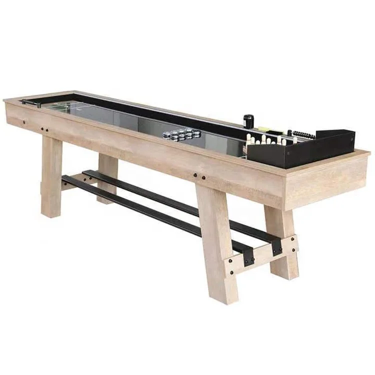 High Quality 9FT LED Light Shuffleboard Table Suitable For Bars & Shuffle Board Game With Bowling Set