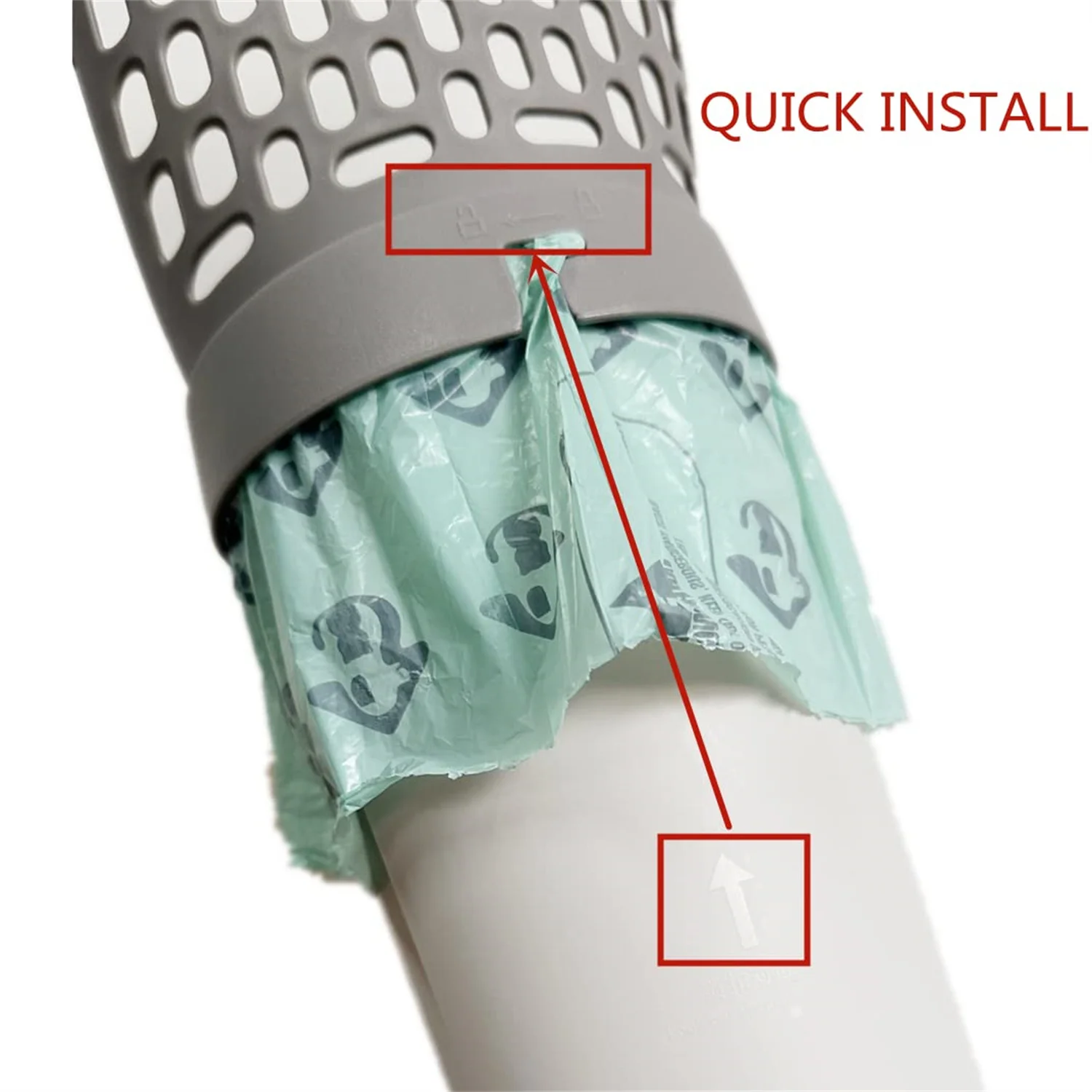 portable plastic sand waste container integrated shovel bin cat litter scoop with bag