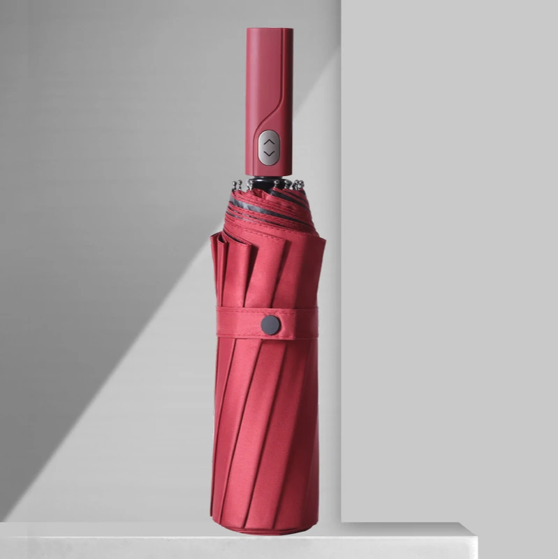 Amazon 12-bone automatic three-fold umbrella with full blackout custom logo advertising gift