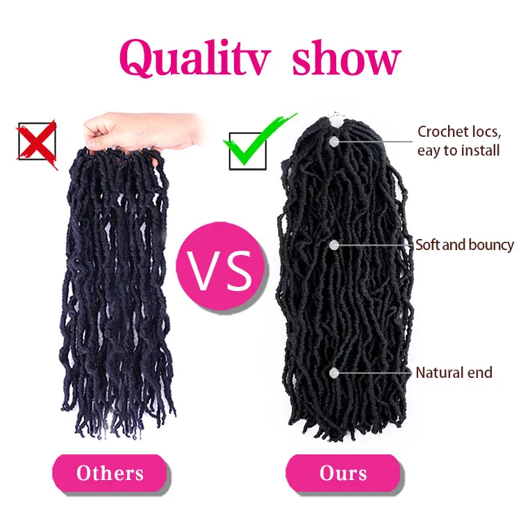 Wholesale 14 18 24 36 Inch Synthetic Soft Natural Locs Crochet Hair 36Inch Faux New Locks Braiding Soft Locs Extensions