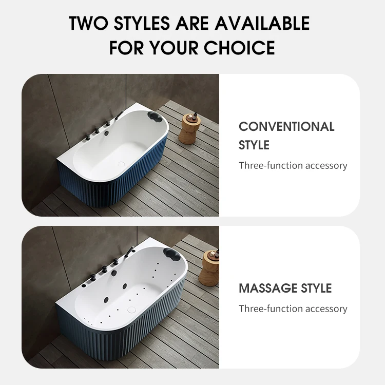 Bathroom Whirlpools Massage Bathtub Modern Artificial Stone Freestanding Bathtubs Spa Bath Tubs
