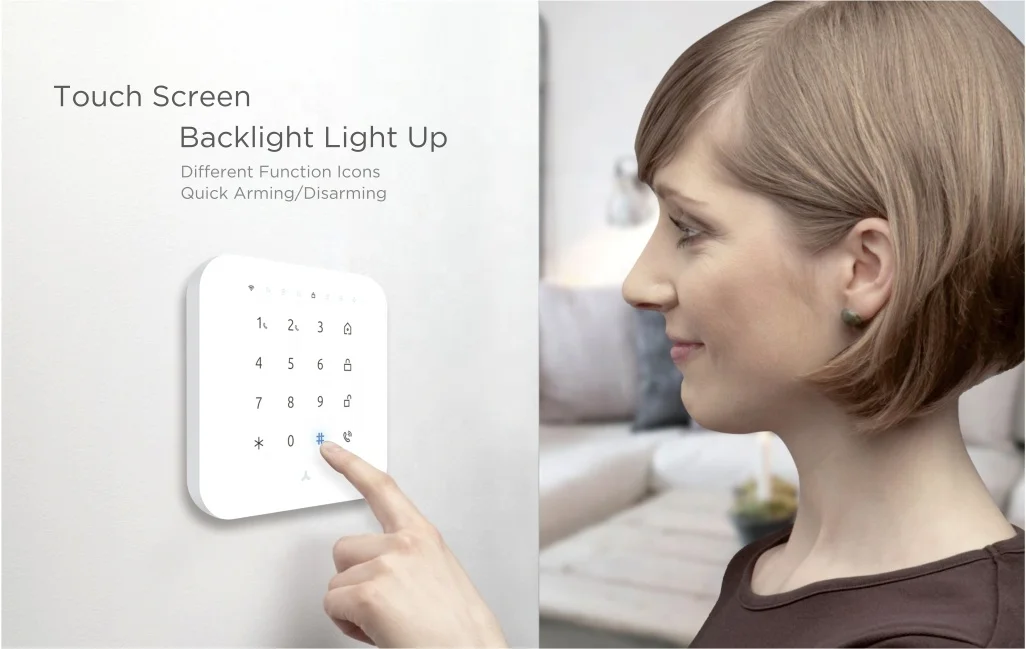 maxkin wireless intrusion whole sale all in one DIY GSM WiFi alarm systems Touch Screen smart home TUYA security systems