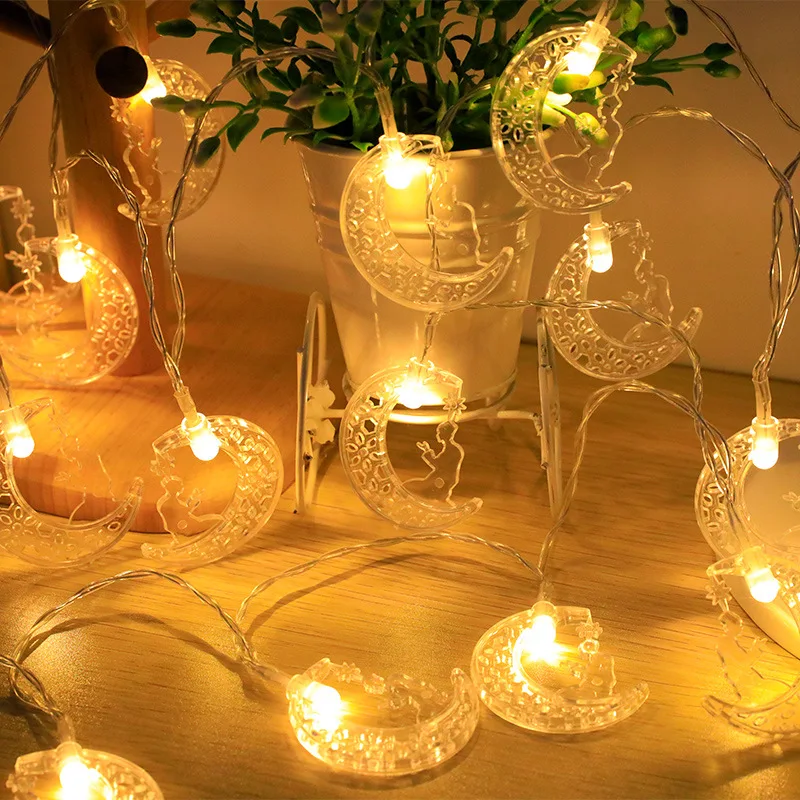 EID Mubarak String Light Ramadan Kareem LED Fairy Lights Moon Star LED Light Ramadan Decoration