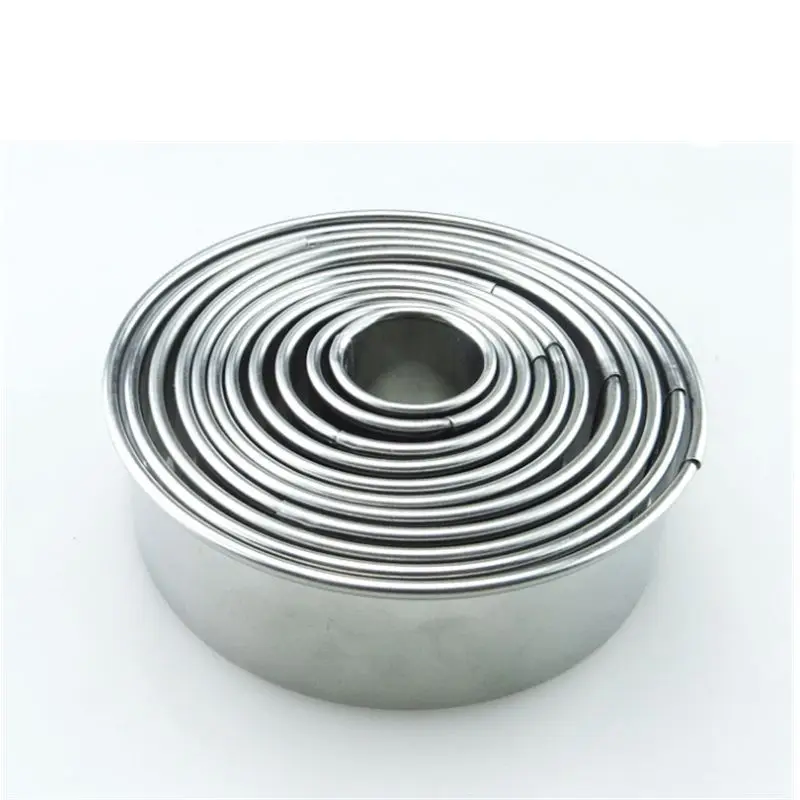 Lixsun Stainless Steel 11pcs Food Grade Round Shape Fruit Vegetable Cutter and Cookie Cutters Set Material