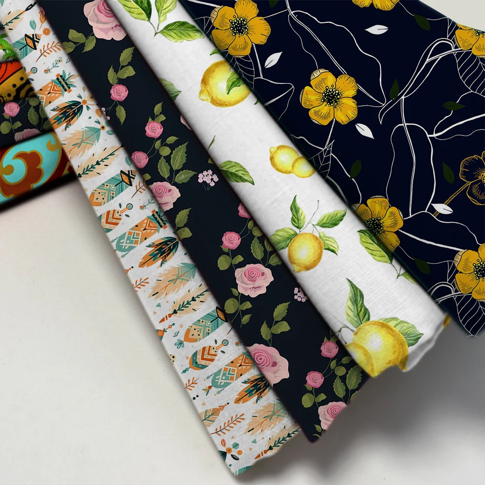 Textiles Manufacturers Custom Pattern Print Fabric Liberty Tana Lawn Spandex Polyester Stretch Boho Floral Fabric For Dress