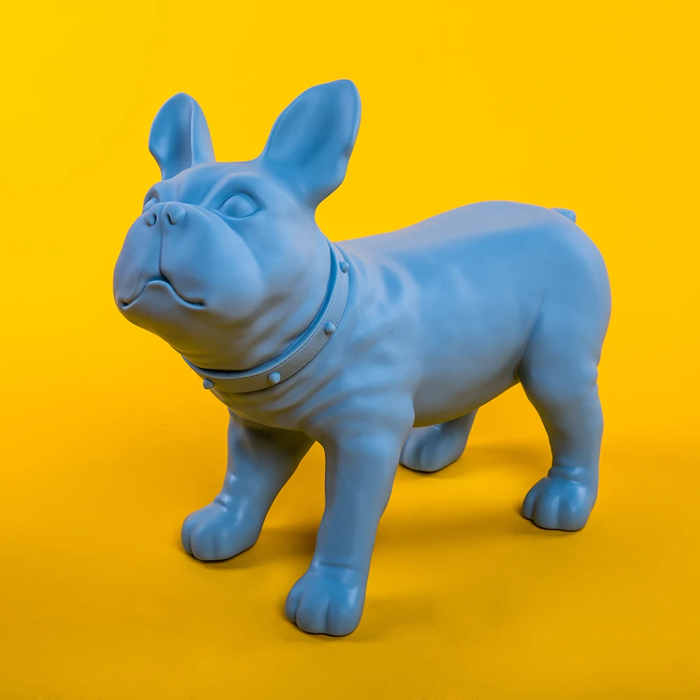 KEVIN1-BL  Wholesale  dogs plastic blue color dog  window display dog mannequin plastic bulldog mannequins doll for sale