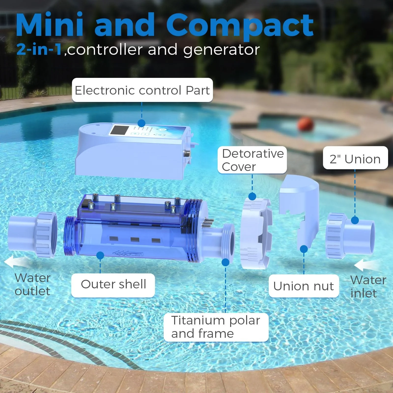 kornonssi 20-50g APP WiFi Function salt chlorinator For Swimming Poolsalt Chlorine Machine salt Water Chlorinatorsalt chlorinato