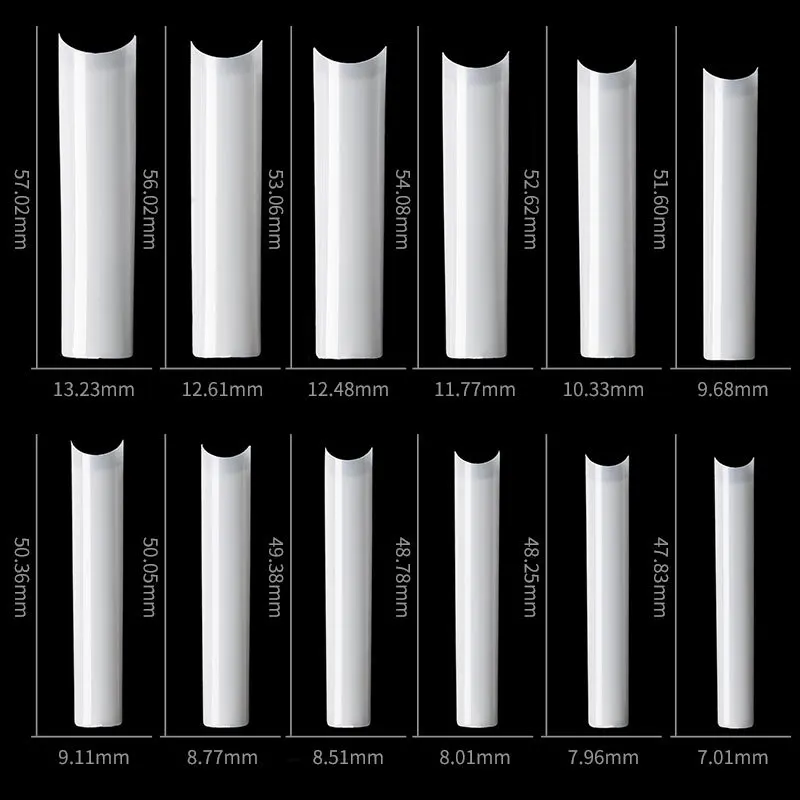 Private Logo Customized 504 PCS Extra Long Square Head Pipe False Gel Nail Tips XXL Artificial Nails