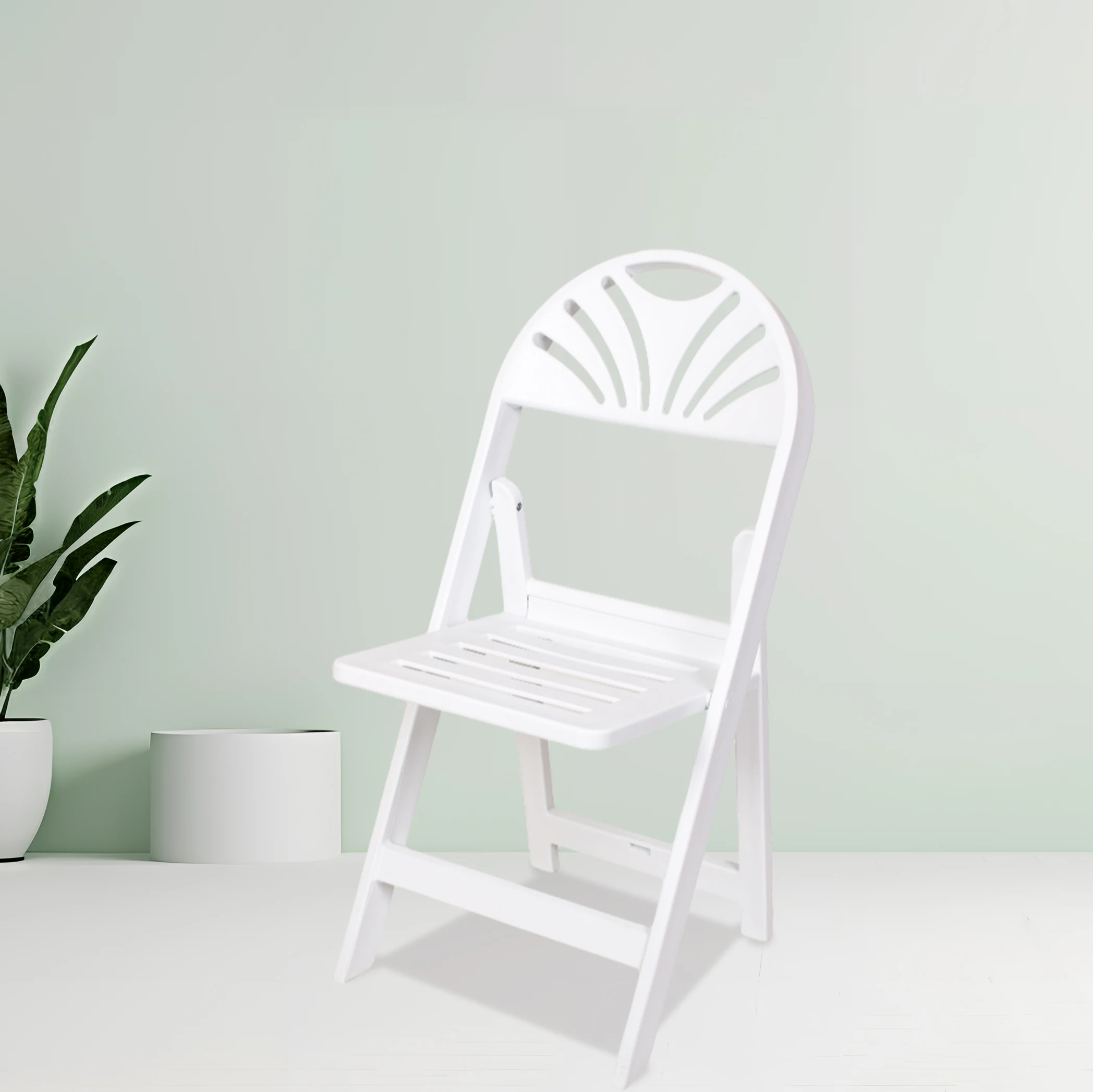 Hot seller event outdoor garden folding chair resin white plastic folding chairs with padded seat for rental or rent