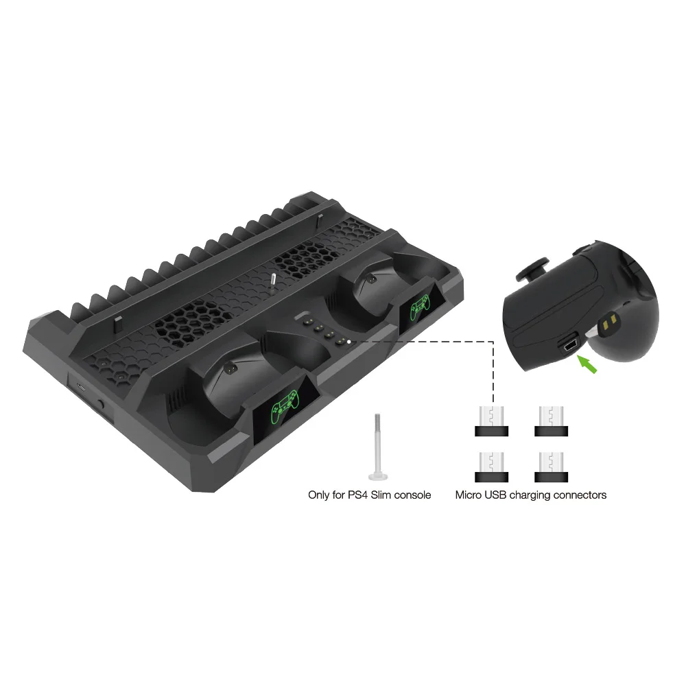 PS4 controller cooling fan stand multifunctional cooling fan stand for Sony Playstation 4/Pro/Slim