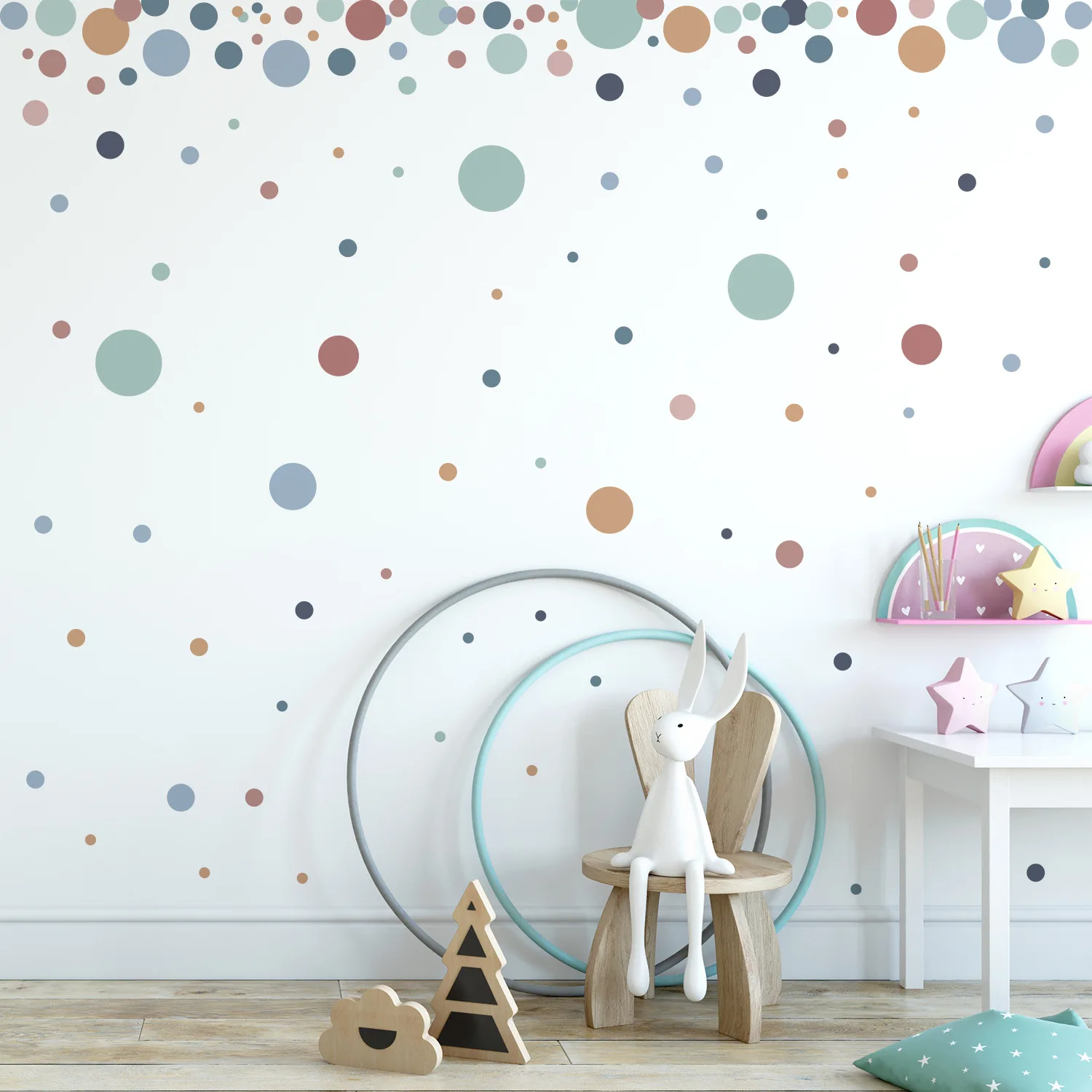 4pc/set self adhesive colorful transparent pvc dot wall stickers 3d home decoration
