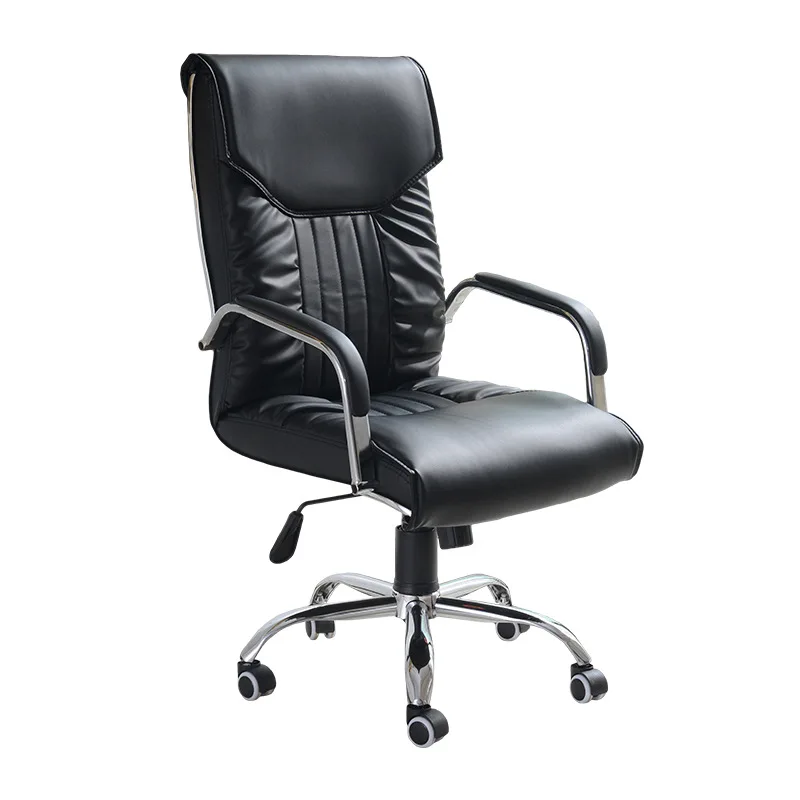 Leather Office Chair Comfortable Adjust Back Chair With Wheels Meeting Room Chair