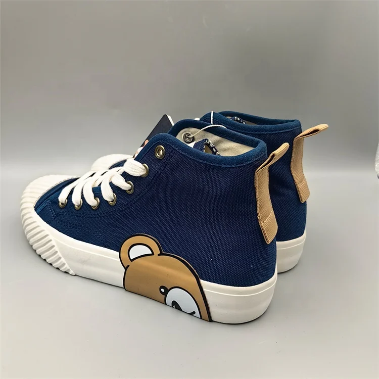 Wholesale Quality Classic Casual Shoes Outdoor Canvas Walking Style Shoes High Top Sneakers Canvas Blue For Ladies