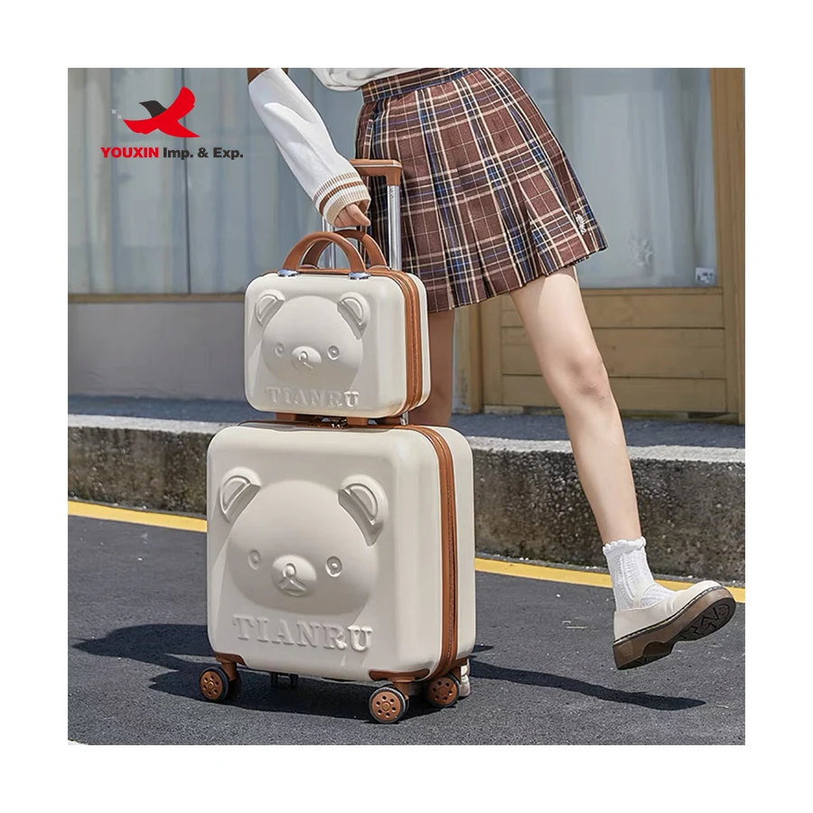 Fashionable Cartoon Travel Suitcase with Hand Bag Trolley Bag Fashion Women Suitcase Rolling Luggage set