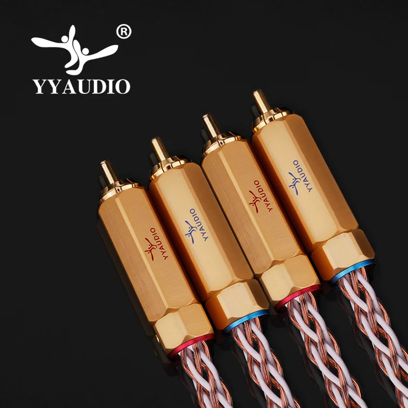 YYAUDIO 7N OCC Silver and Copper Hifi RCA Cable Hi-end 2RCA Male to Male Interconnect Cable 1m 2m 3m 5m