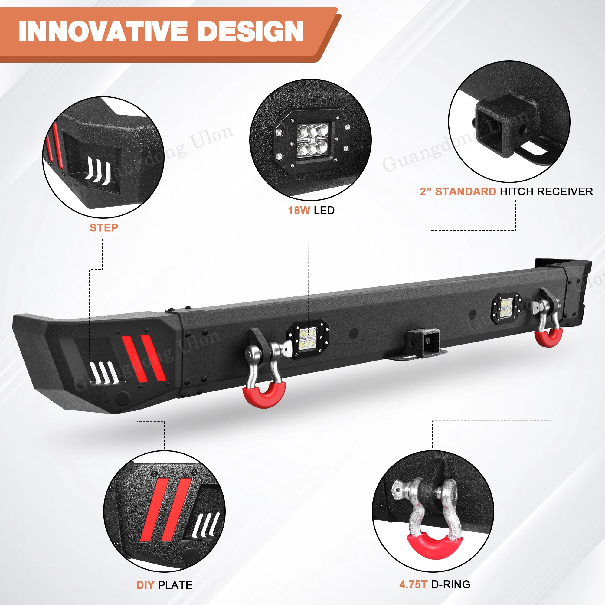 High Quality OEM Off-Road Rear Bumper Fit 1999-2004 Land Rover Discovery 2 Rock Crawler Bumper Equipped car accessories