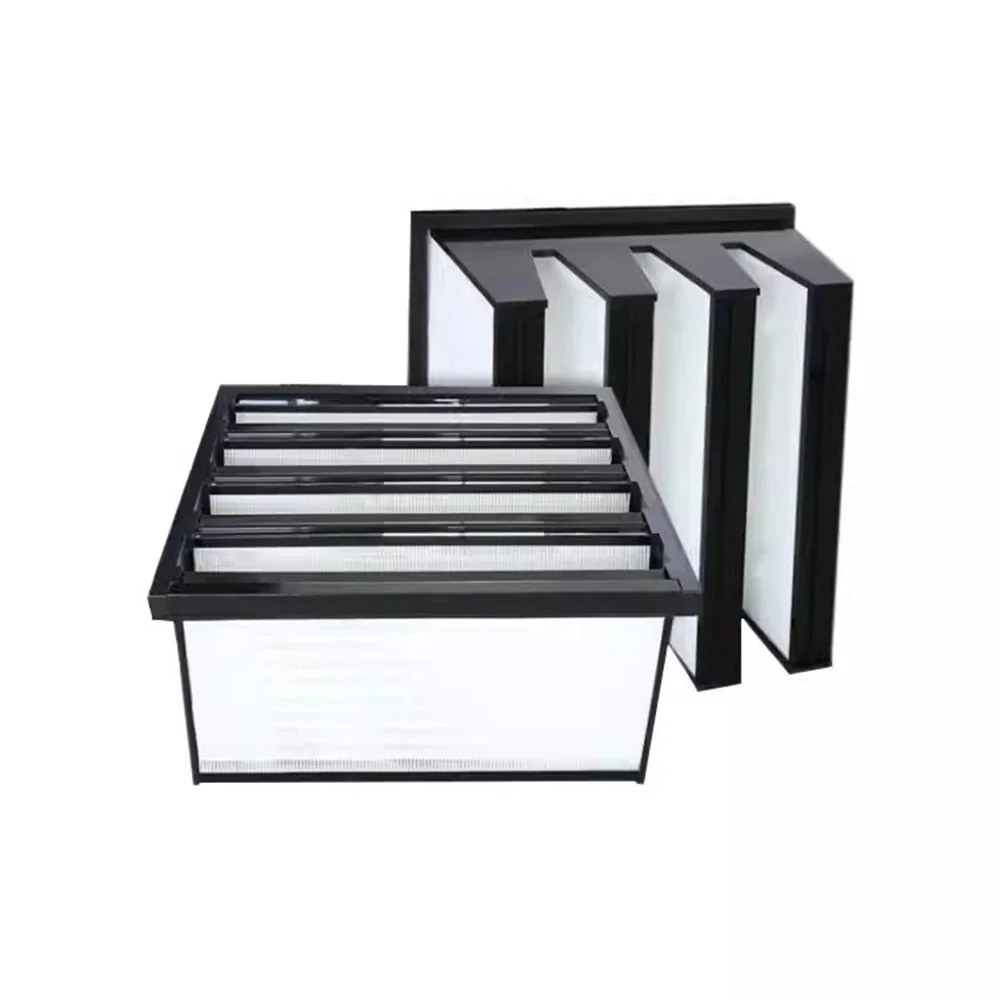 Factory Clean-link Header Deep Pleat Laminar Flow Hood HEPA Air Filter aluminum for HVAC System