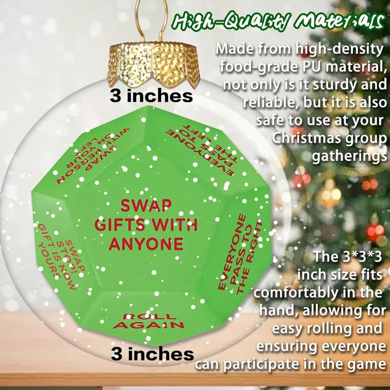 2025 New 12 Face Santa Claus Exchange Gift Exchange Dice Plastic Santa Claus Design for Interactive Fun