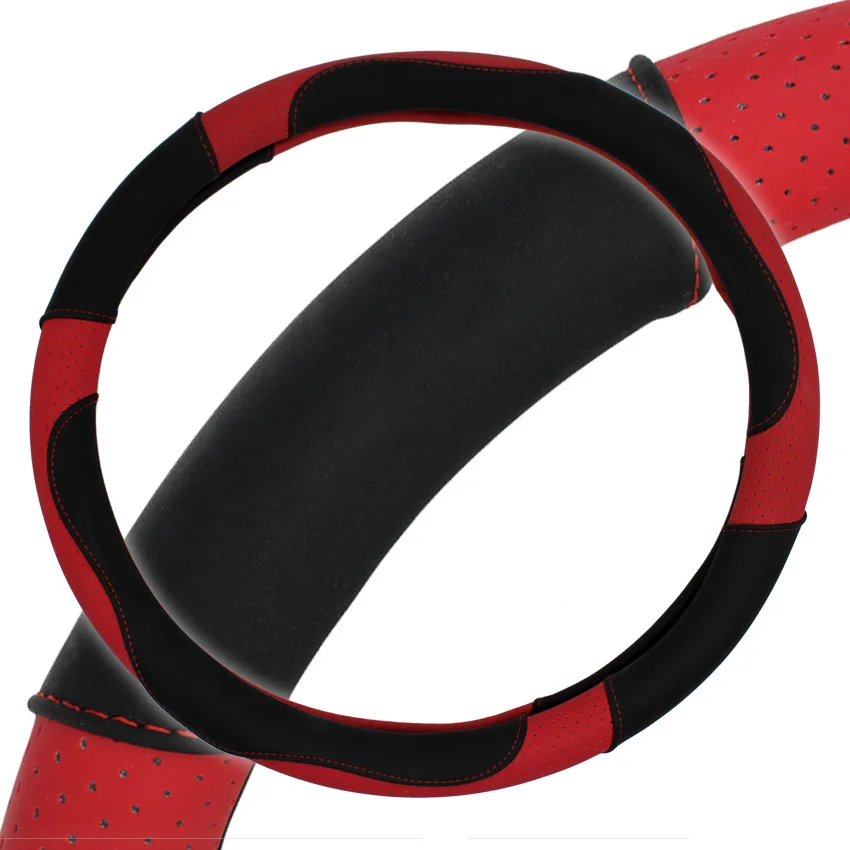 hot selling in amazon steering wheel cover OPP Bag+Color Card packaging  color red and black